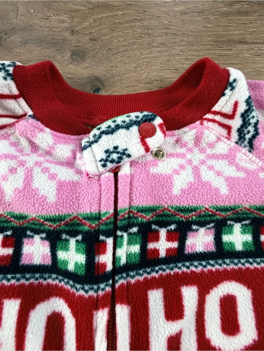 The Children's Place Holiday fleece Footed One-Piece zip up sleeper size 18-24